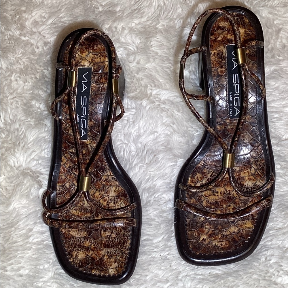 Via Spiga vintage Brown Strappy Sandals size 7.5